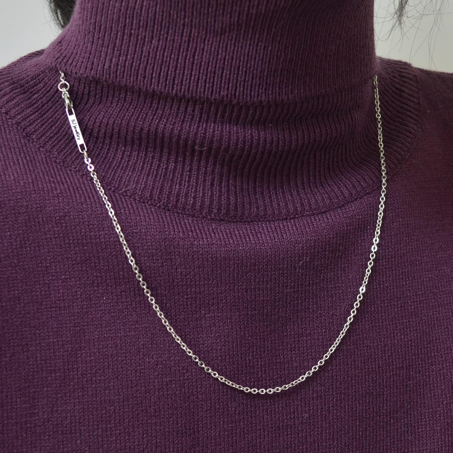 2MM Stainless Steel Necklace - Thin Cable Chain for Women & Men, Silver Chains for Pendant Addition or Alone - 16-30 Inch Available - Image 5