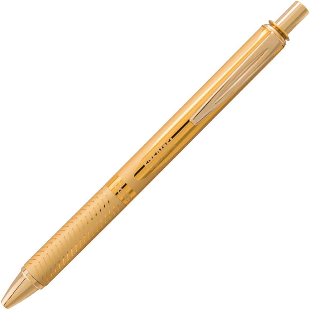 Pentel EnerGel Alloy RT Retractable Liquid Roller Gel Pen - Metal Barrel 0.7mm - Gold Body (Black Ink) - Image 3