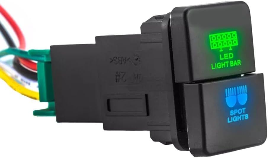 Ehlivhall Dual Push Switch Button LED Light Bar Fog Light Control Panel with Wire Kit for Toyota for 4Runner for Tacoma for Tundra RAV4 Interior Dashboard Accessory - Image 6