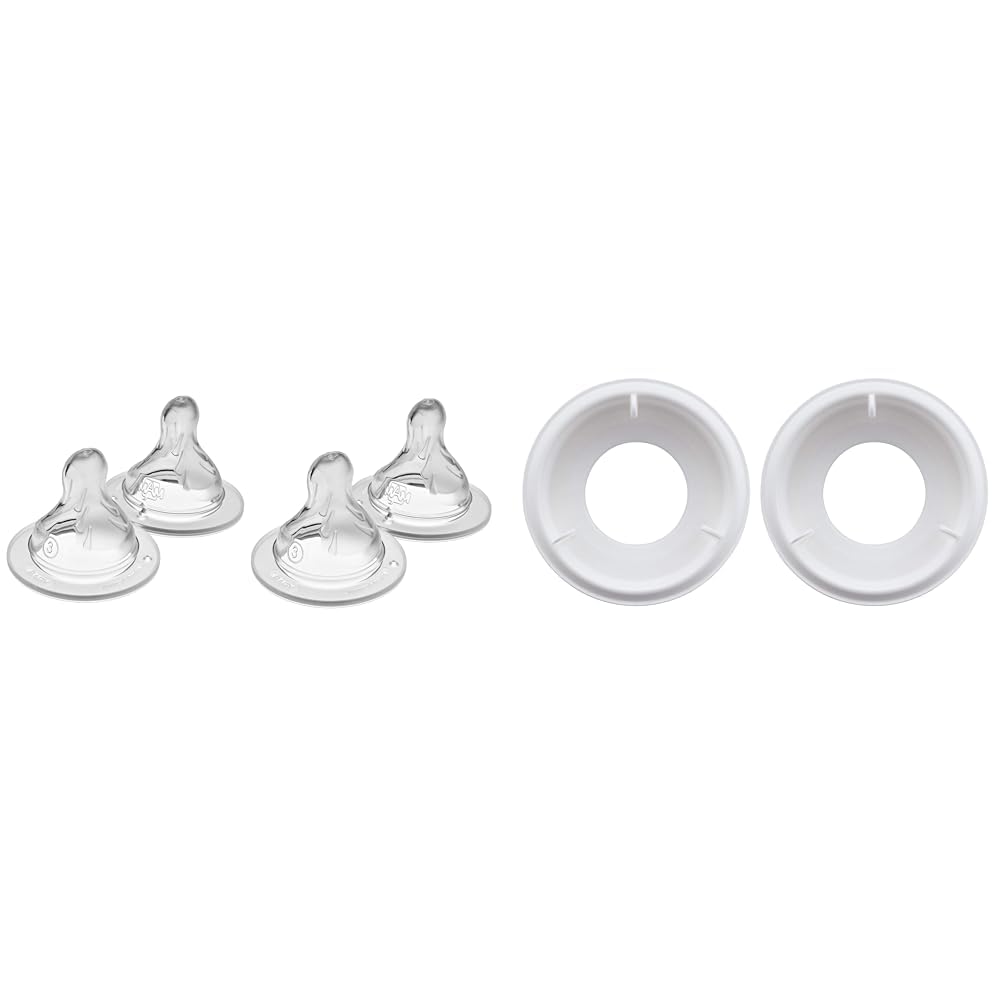 MAM Bottle Nipples Fast Flow Nipple Level 3, for 4+ Months, SkinSoft Silicone Nipples & Easy Start Anti Colic Bottle Valve Replacement,2 Count (Pack of 1)