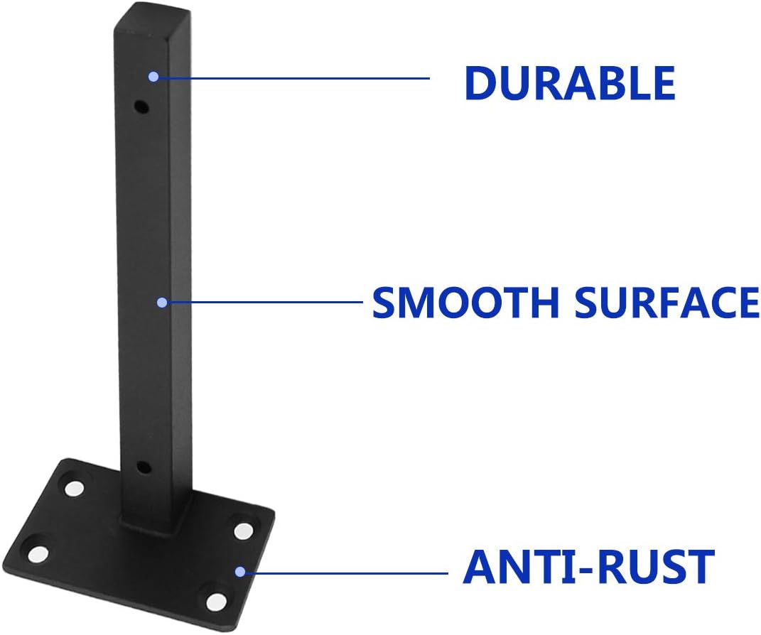 Luomorgo 4 Pcs 8" Floating Shelf Bracket Stainless Steel Heavy Duty Black Shelf Brackets Blind Shelf Supports Hidden Brackets for Floating Wood Shelves - Screws and Wall Plugs Included - Image 4