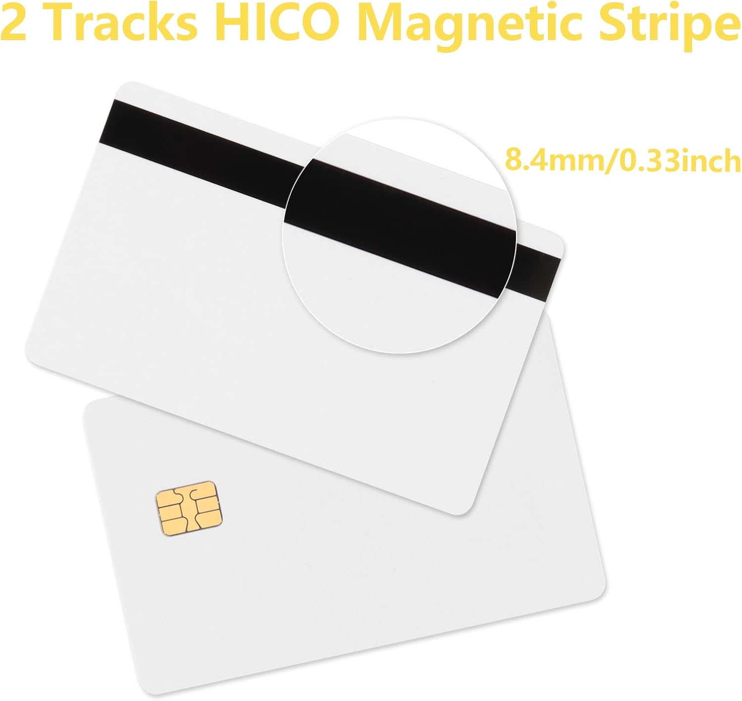 10 Pack - SLE4442 Chip Cards with/Hico 2 Track Mag Stripe, 5/16inch (8.4mm) Magnetic Stripe Card with Chip - Image 4