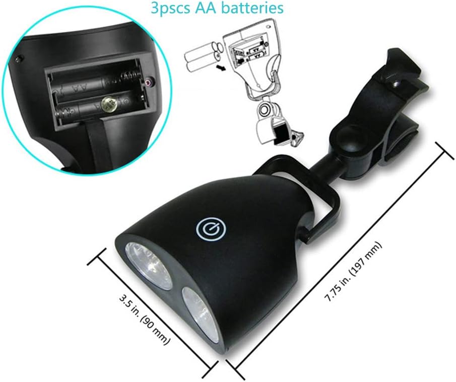 SEIWEI LED Barbecue Grill Light 360 Degree with 10 Super Bright LED Lights BBQ Outdoor Lamp White Lighting Batteries Included for Most Grill Handle for Electric Grill and Camping, Biking, Reading - Image 3