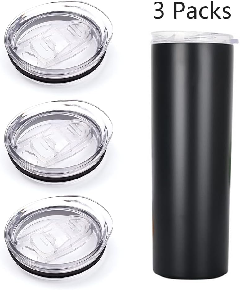 20oz Skinny Tumbler Replacement Lids 3 Pack,2.75in Cup Mouth Compatible with YETI Rambler and More Tumbler Cups,Spill Proof Splash Resistant Silicone Sliding Covers. - Image 6