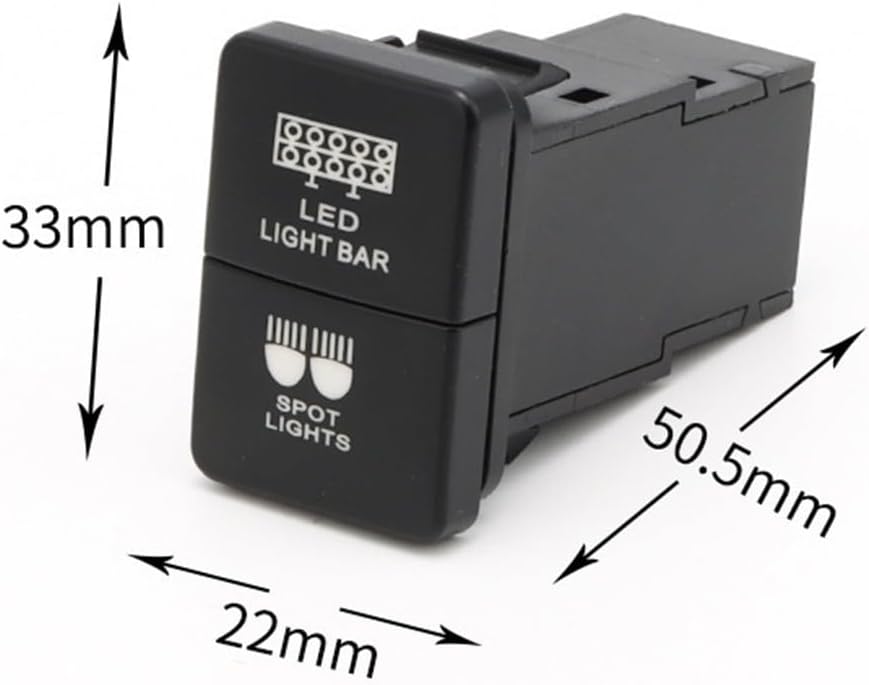 Ehlivhall Dual Push Switch Button LED Light Bar Fog Light Control Panel with Wire Kit for Toyota for 4Runner for Tacoma for Tundra RAV4 Interior Dashboard Accessory - Image 7