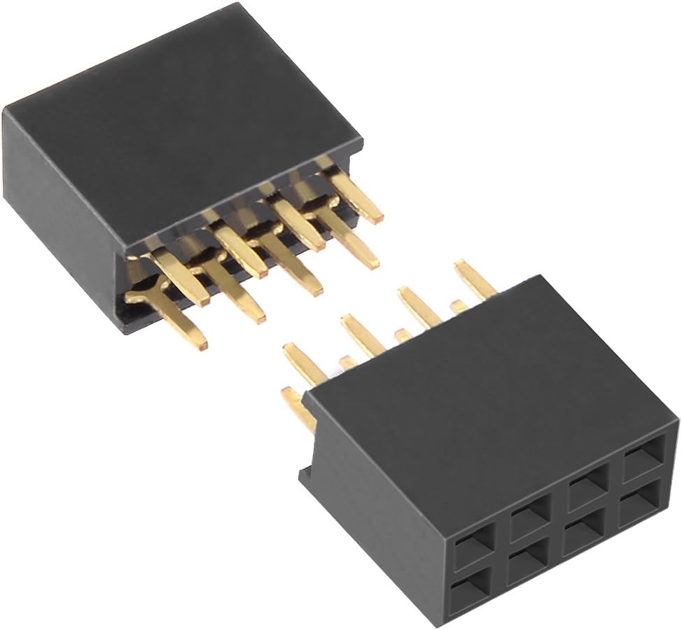 uxcell 50Pcs 2.54mm Pitch 2x4-Pin Double Row Straight Connector Female Pin Header Strip PCB Board Socket - Image 3