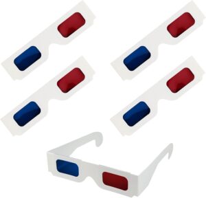 CHTUGEM 5 Pcs 3D Paper Glasses, Red...