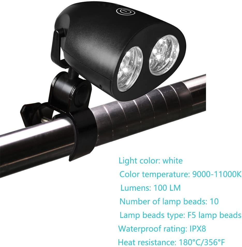 SEIWEI LED Barbecue Grill Light 360 Degree with 10 Super Bright LED Lights BBQ Outdoor Lamp White Lighting Batteries Included for Most Grill Handle for Electric Grill and Camping, Biking, Reading - Image 7