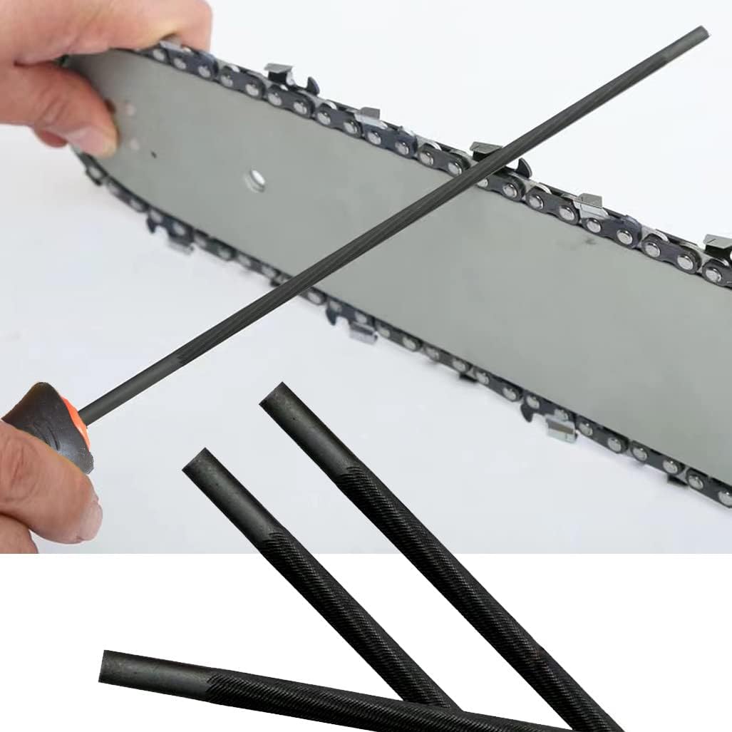SKZIRI Chainsaw File Set with 3 Sizes 5/32, 7/32, 3/16 inch, 3PCS Chainsaw Sharpener Set Tool Kit Chain Sharpening File Sharpening File Steel with Plastic Handle Round Files for Chainsaw Chain - Image 5