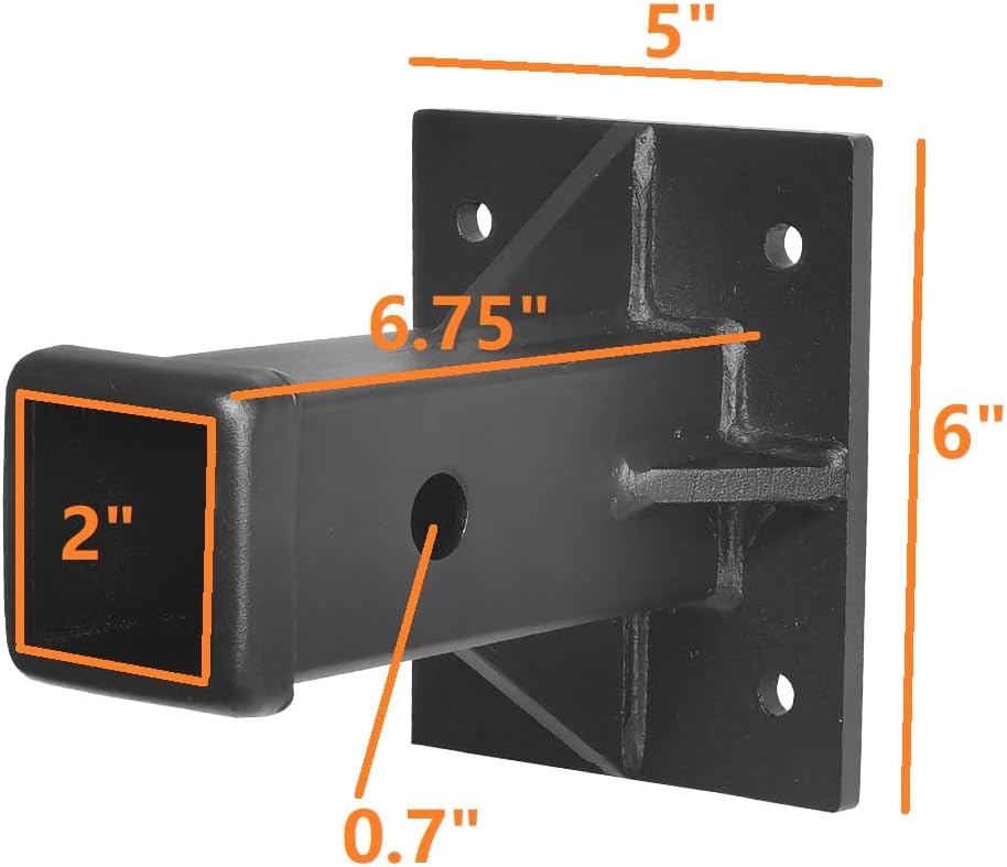 Hitch Wall Mount, Bolt-On Receiver Tube Adapter, 2 Inch Opening Hitch Receiver Plate Tube, Bumper Trailer Hitch Receiver, Universal Towever Hitch Extender (Include Cover and Pin&Clip) - Image 2