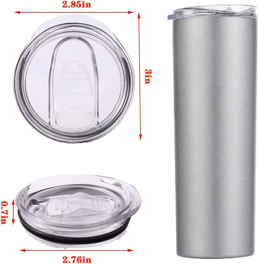 20oz Skinny Tumbler Replacement Lids 3 Pack,2.75in Cup Mouth Compatible with YETI Rambler and More Tumbler Cups,Spill Proof Splash Resistant Silicone Sliding Covers. - Image 3