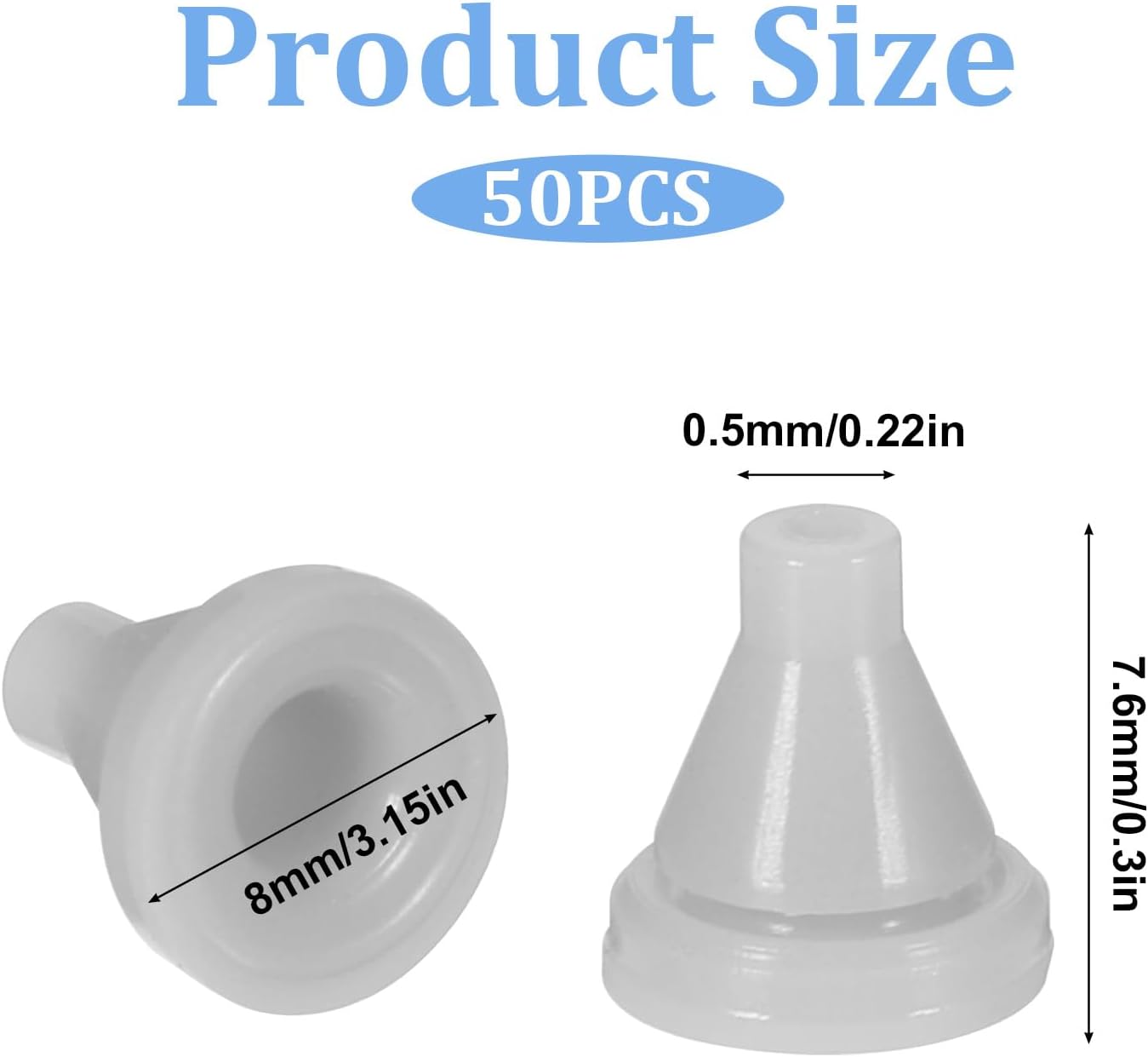 Shower Head Flow Restrictor Set, 1.8 and 2.5GPM Flow Reducer Limiter Fixed Shower Head Water Saver Replace Parts with 50 PCS Soft Silicone Nozzles for Showerhead Replacement - Image 3