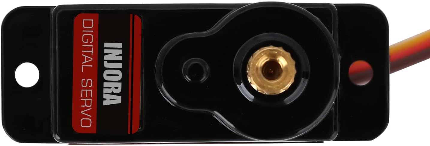 INJORA RC Servo 12g Digital V2 Servo with Metal Mount and 15T Arm for AX24 Axial SCX24 Car Model Upgrade Parts(Red) - Image 6