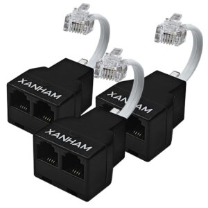 XANHAM Telephone Cable 2 Way Splitt...