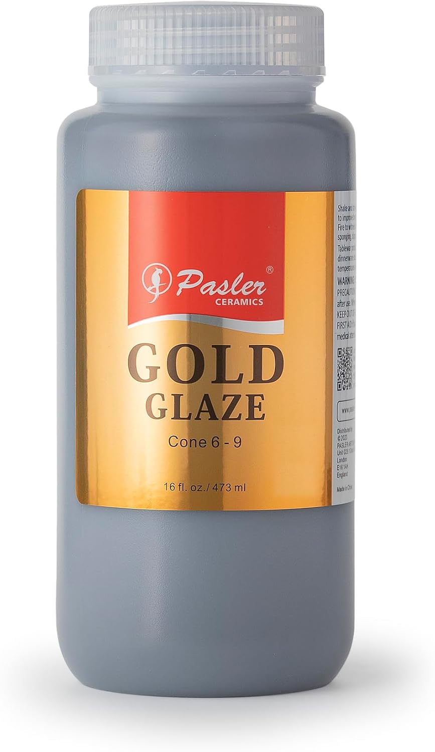 Pasler Gold Glaze for Ceramic Pottery Bisque,PCG01,16fl oz/473ml - Image 2