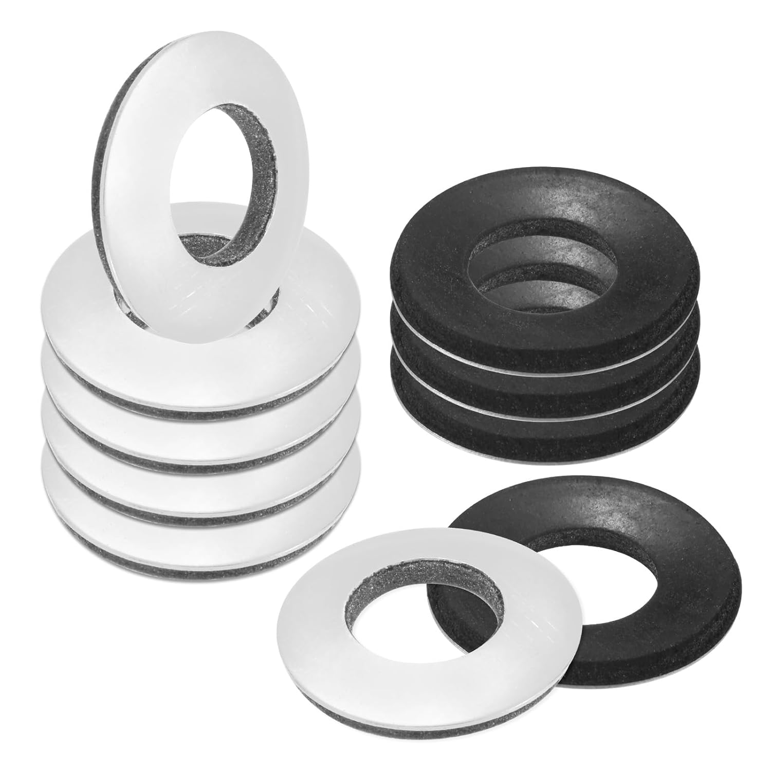 M METERXITY 10-Pack EPDM Bonded Sealing Rubber Washers, 304 Stainless Steel 1/2" x 1" OD Neoprene Rubber Washers Gasket for Bolts/Screws/Machinery/Ships/Roof
