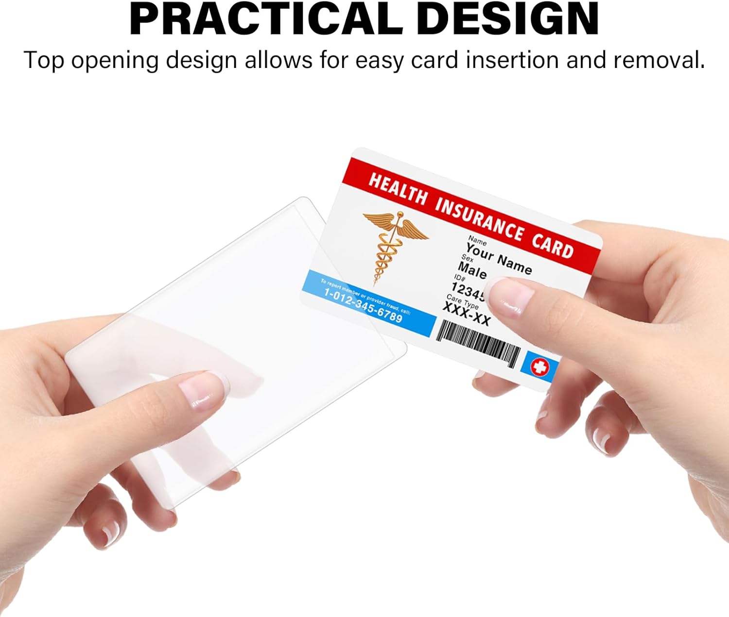 ZHOMA 10 Pack New Medicare Card Holder Protector Sleeves, Soft Clear PVC Wallet Insert for Credit and Business Card, 2.44 x 3.66 Inch Thick Transparent Waterproof for License ID Social Security Card - Image 3