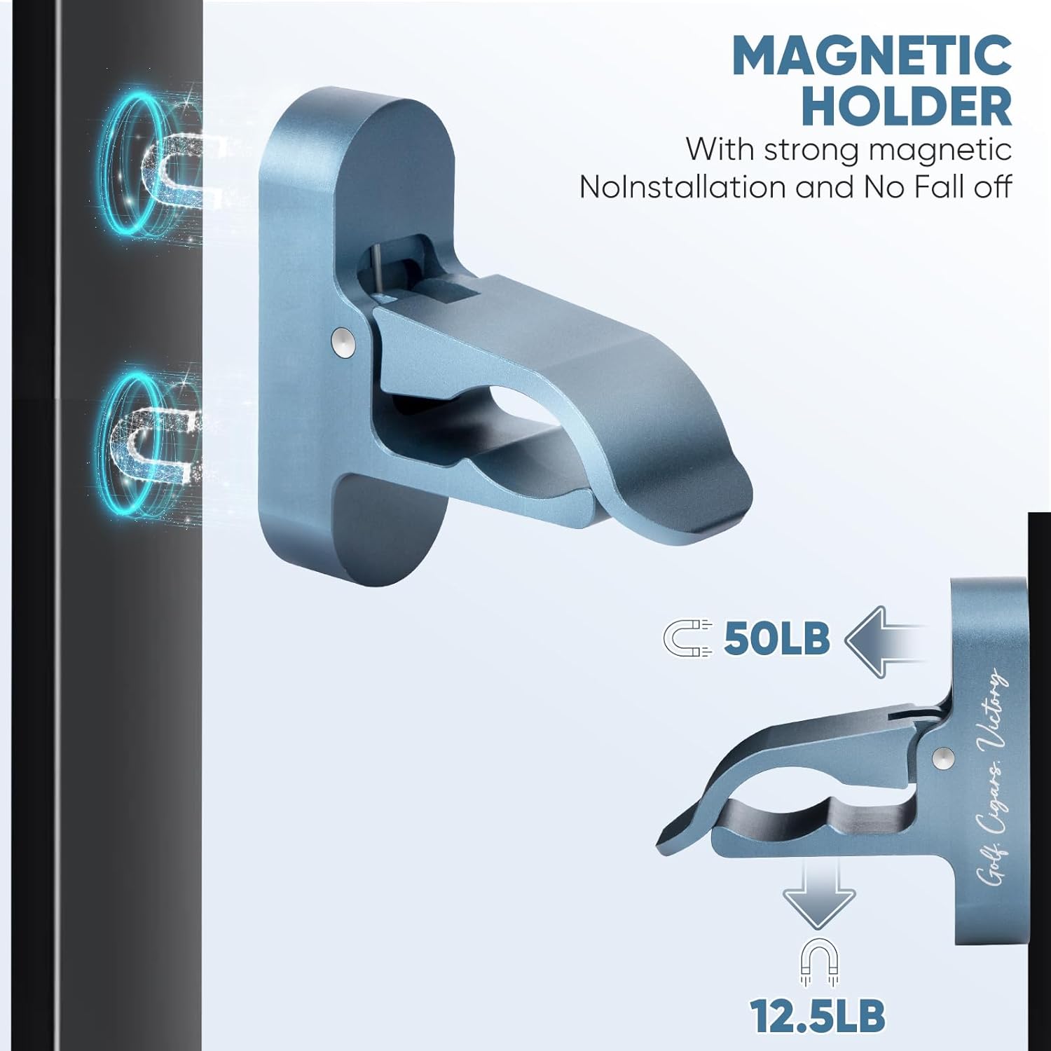 Magnetic Golf Holder Clip for Golf Cart Aluminum Alloy Stand Clip - Universal Golf Cart Hold 30-60 Rings Magnetic Clip Golf Gifts for Golfers Golf Accessories - Image 4