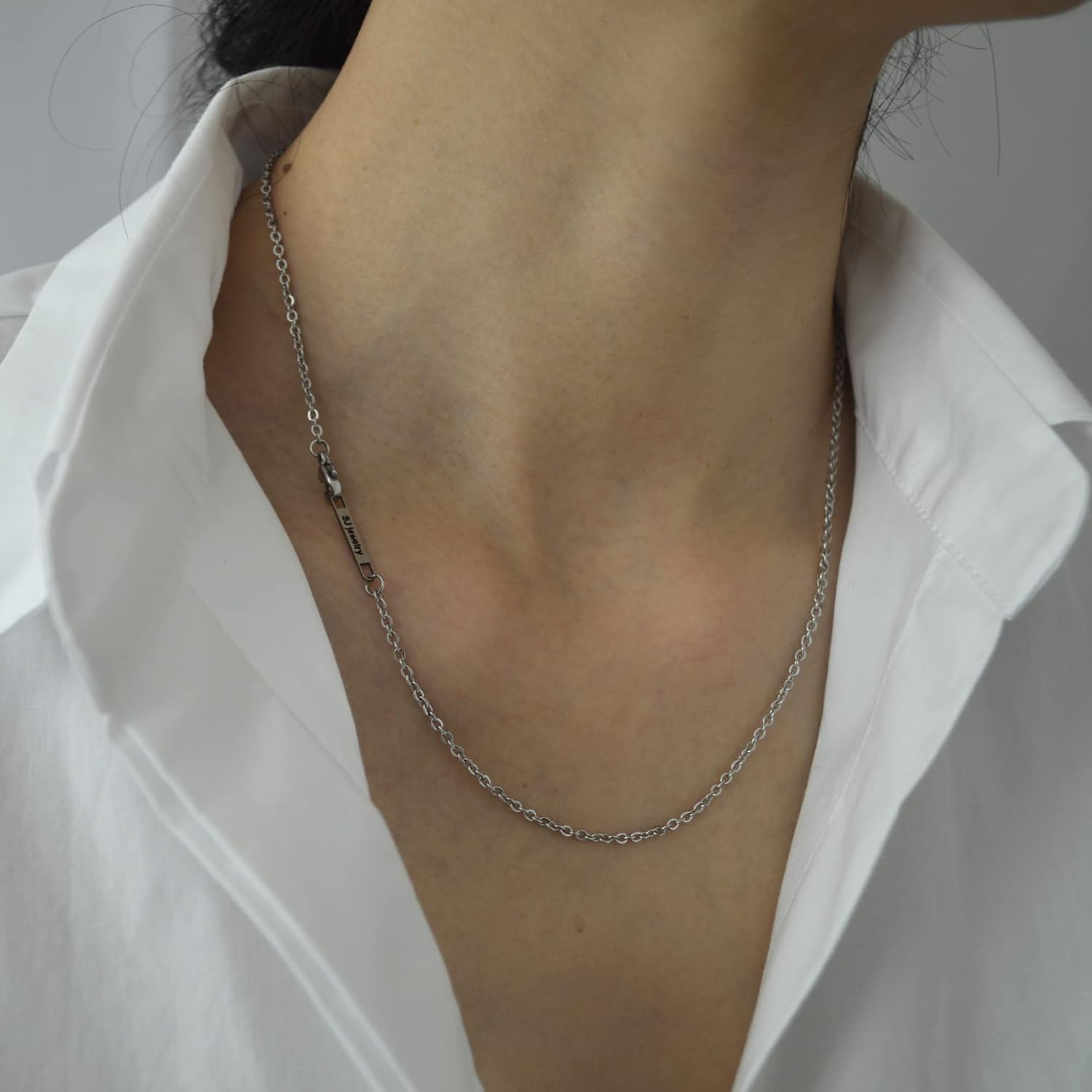 2MM Stainless Steel Necklace - Thin Cable Chain for Women & Men, Silver Chains for Pendant Addition or Alone - 16-30 Inch Available - Image 3