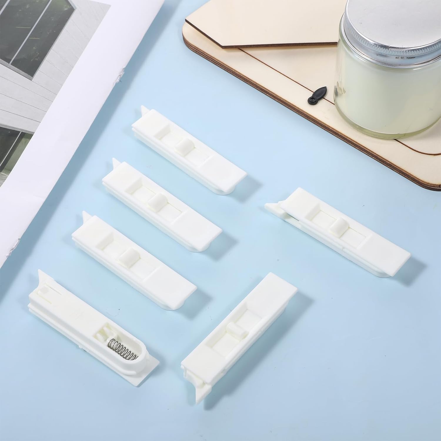 6 Pcs Window Tilt Latch Pairs, White Spring Loaded Latch Replacement Sliding Locks Plastic Construction Snap-in Latches Pairs Window Parts and Hardware for Home Windows Accessories - Image 7