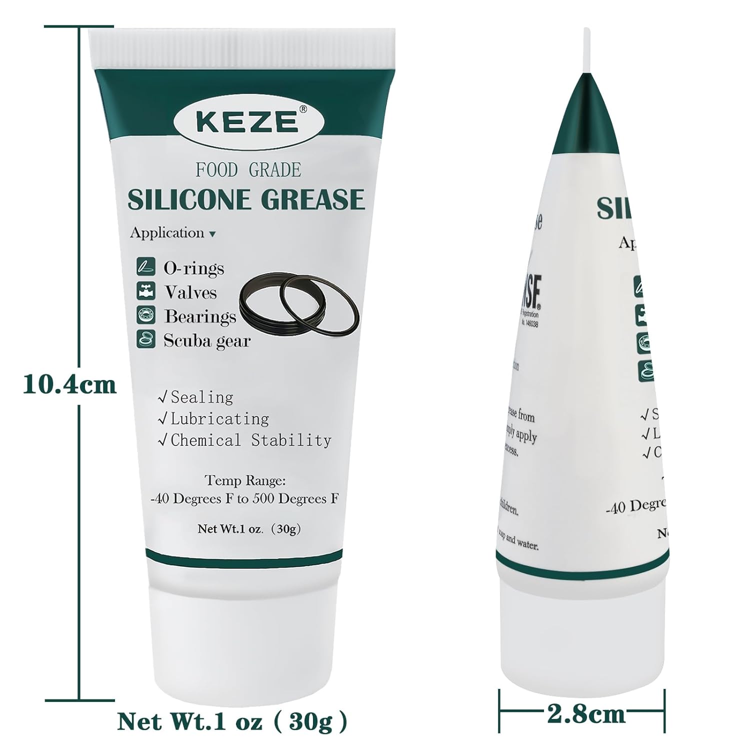 KEZE Waterproof Food Grade Silicone Lubricant Plumbers Grease for Valve Sealant Faucet Pool Lube O Rings Filter 1 oz 1-Pack - Image 3