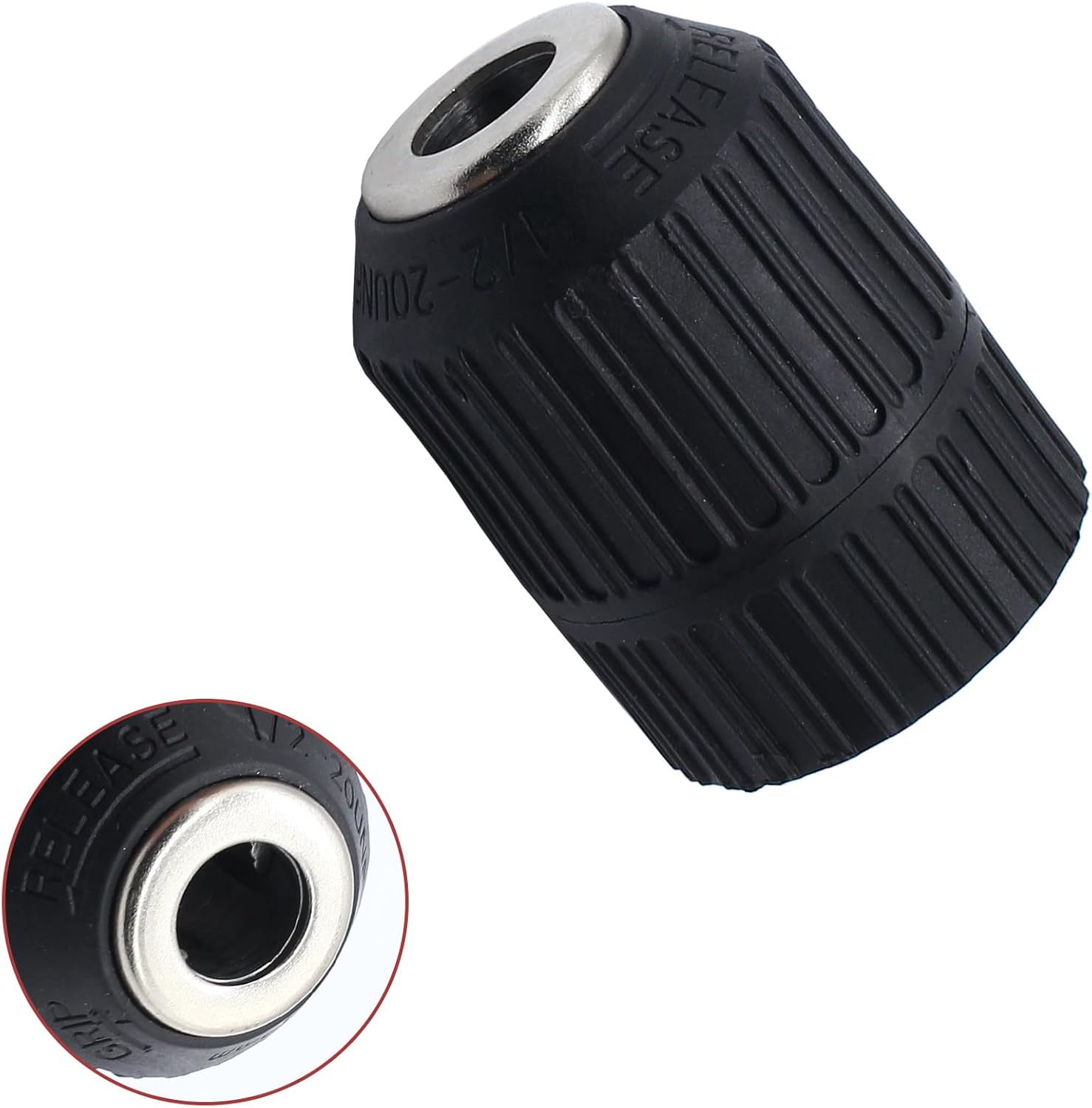 1/2" Quick Change Keyless Drill Chuck Adapter 2.0-13mm, 1/4-Inch Hex Shank Keyless Drill Chuck Converter High Clamping Capacity, Smooth Conversion Tool - Image 2