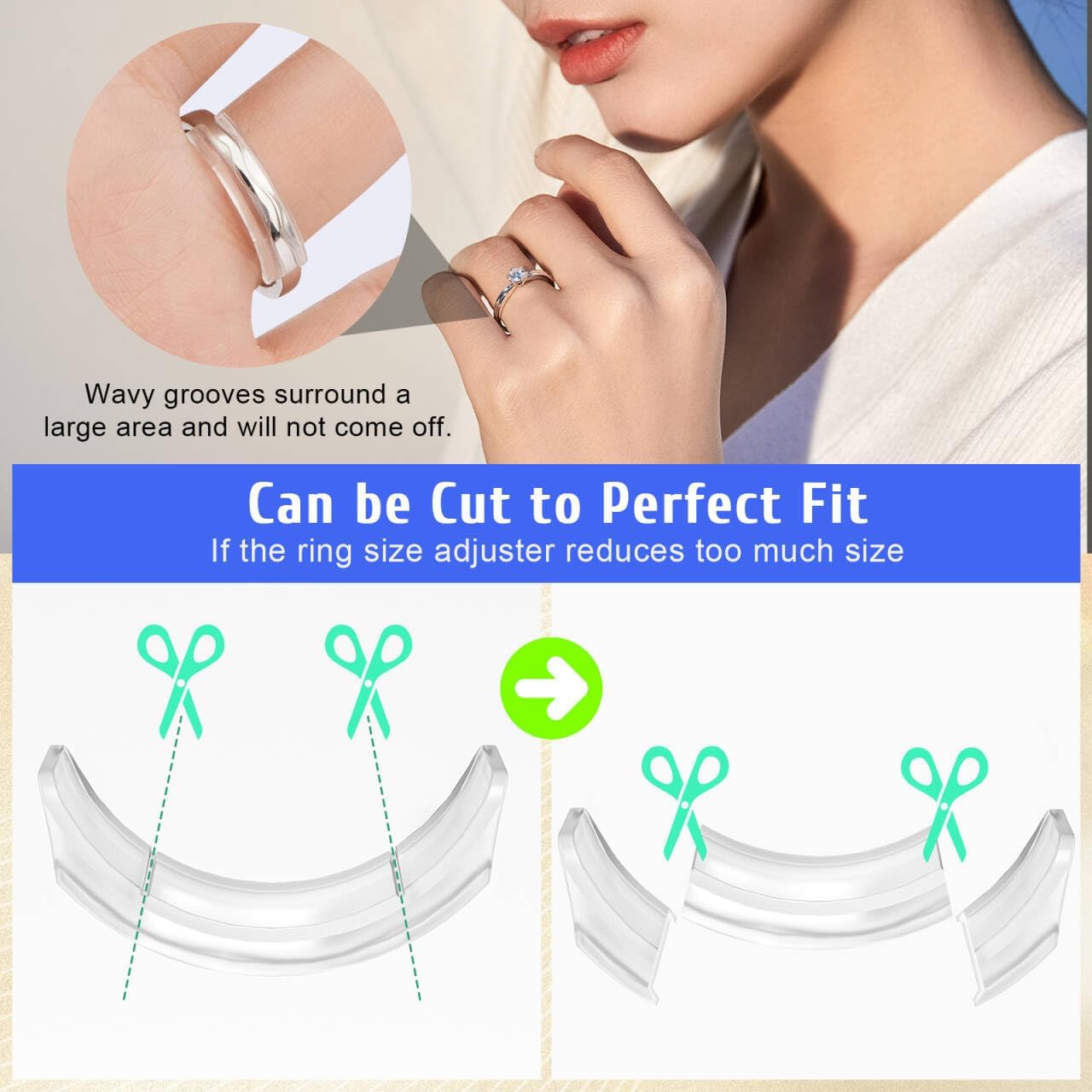 Eiito Ring Sizers & Guards for Loose Rings - Clip-Type Adjusters for Women & Men (8 Pack) - Image 5