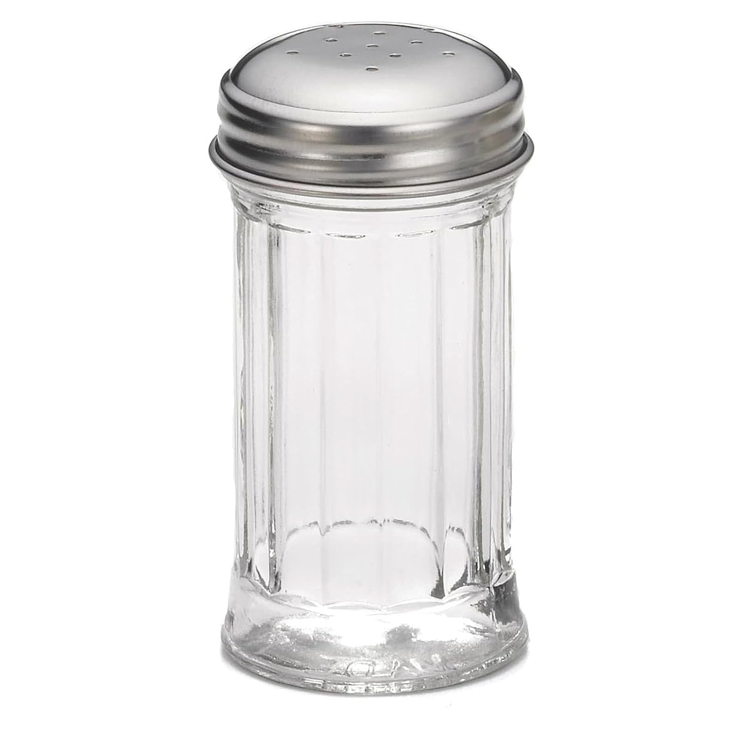 Tablecraft Fluted Glass 2 Oz Salt/Pepper Shakers with S/S Tops
