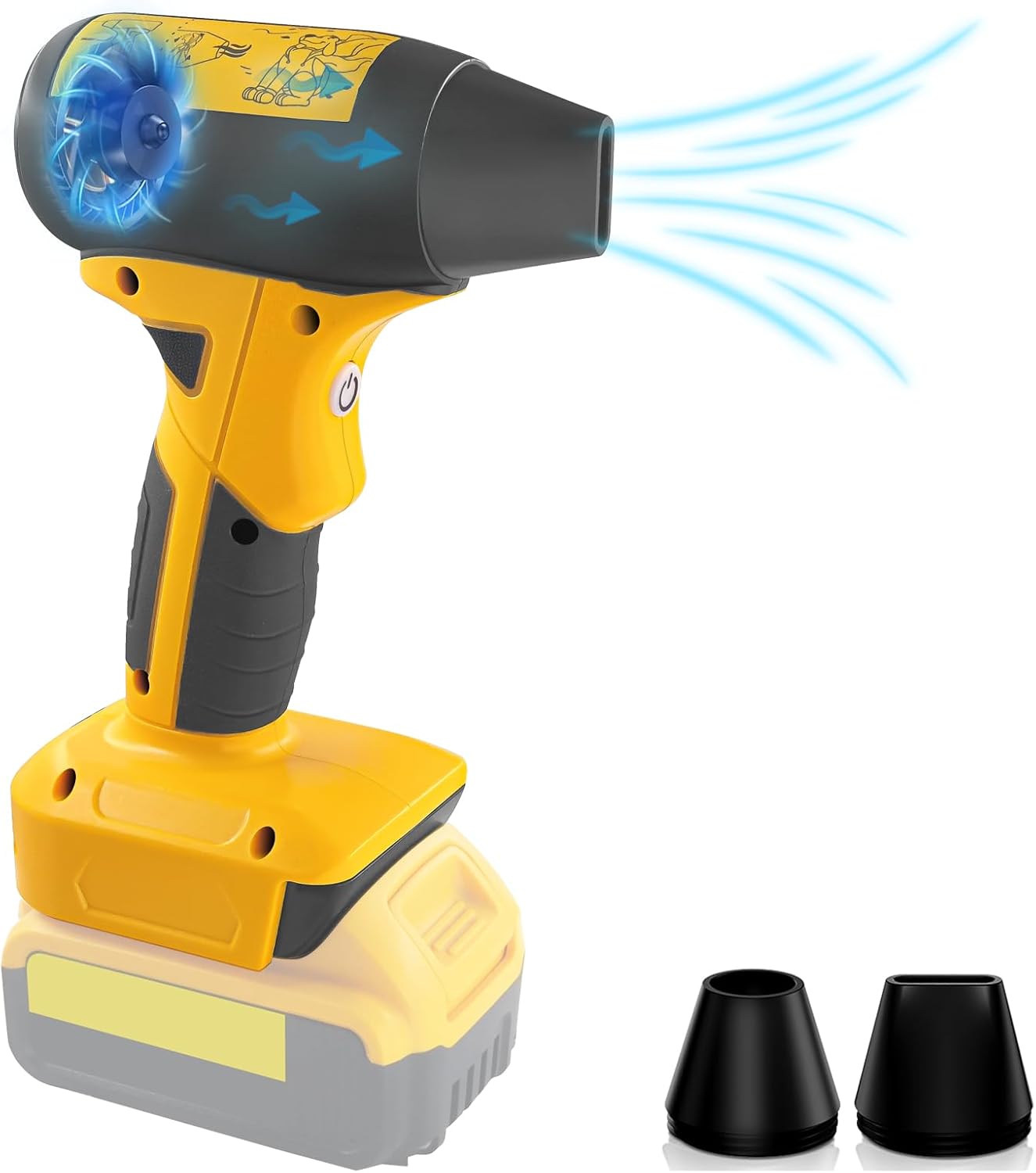 Mini Jet Blower Portable Violent Turbo Fan for Dewalt 20V Battery, 4-Speed Wireless High Speed Fan, for Computer Key Board Cleaning,Hair Drying,Camping,Outdoors,Car (No Battery)