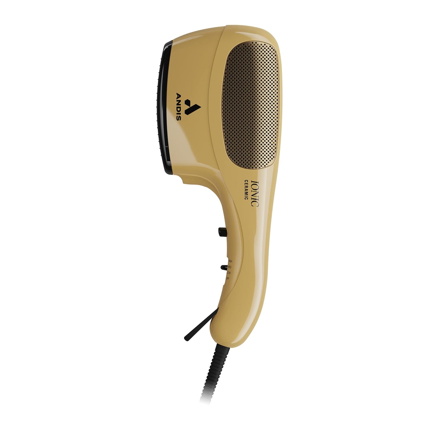 Andis 82125 1875-Watt Tourmaline Ceramic Ionic Styling Hair Dryer, Styling Hair Dryer with Ionic Frizz-Free Technology, No Heat Damage, Lightweight Hairdryer for Normal & Curly Hair - Gold - Image 6