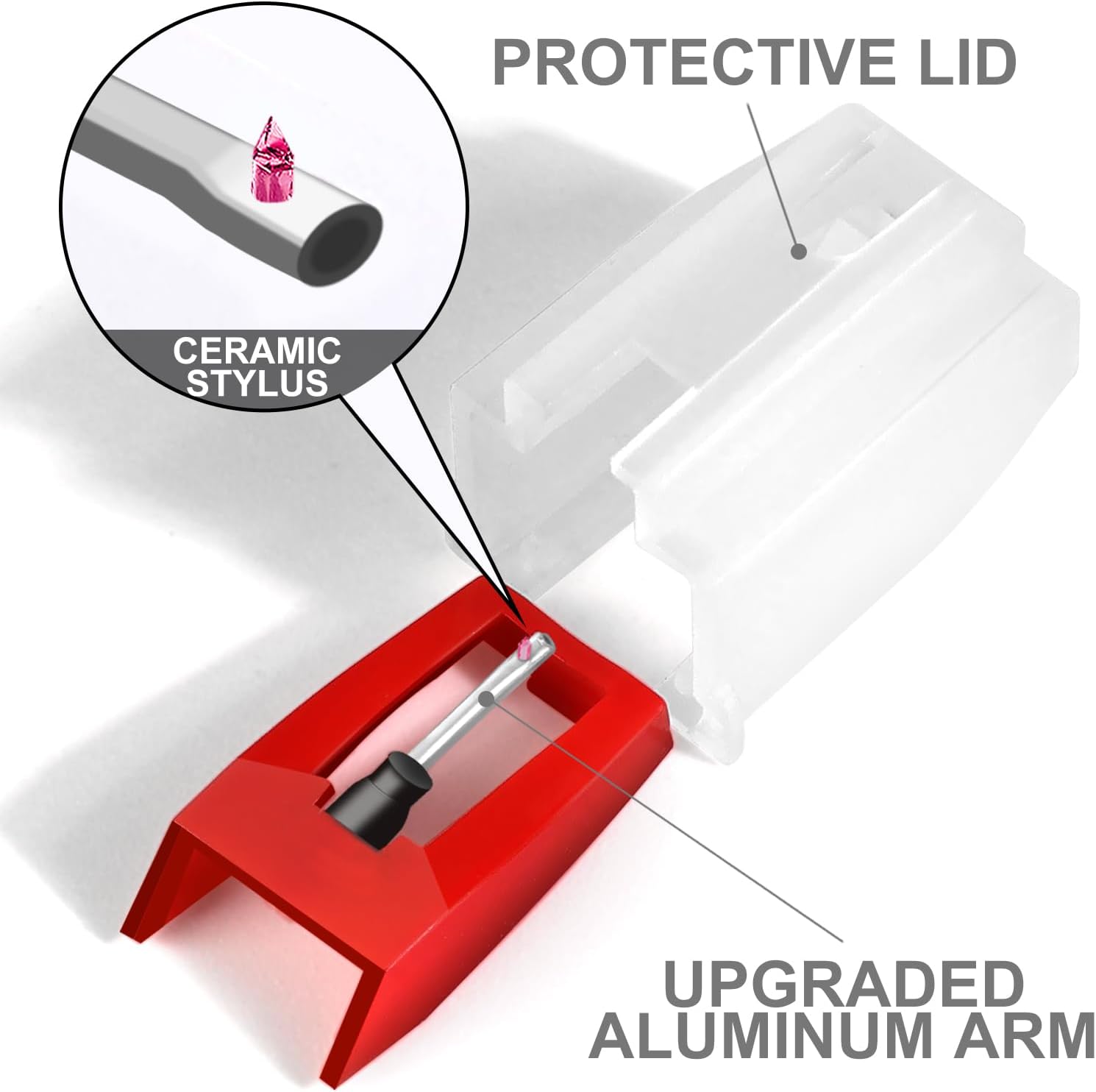 4Pcs Record Player Needle for Crosley, Victrola, ION, LP, Premium Turntable Stylus Replacement, 3rd Generation Phonograph Cartridge for Vinyl Records Accessories, Excellent Sound Quality - Image 2