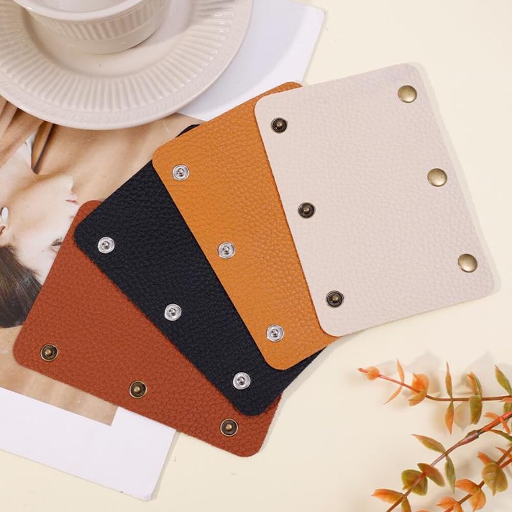 2PCS Leather Luggage Handle Wraps Handbag Handle Grip Protector Purse Wallet Handle Strap Cover Pad with Brass Clasps Craft Making Supplies for Suitcase Travel Bags Tote Bag(Brown) - Image 7