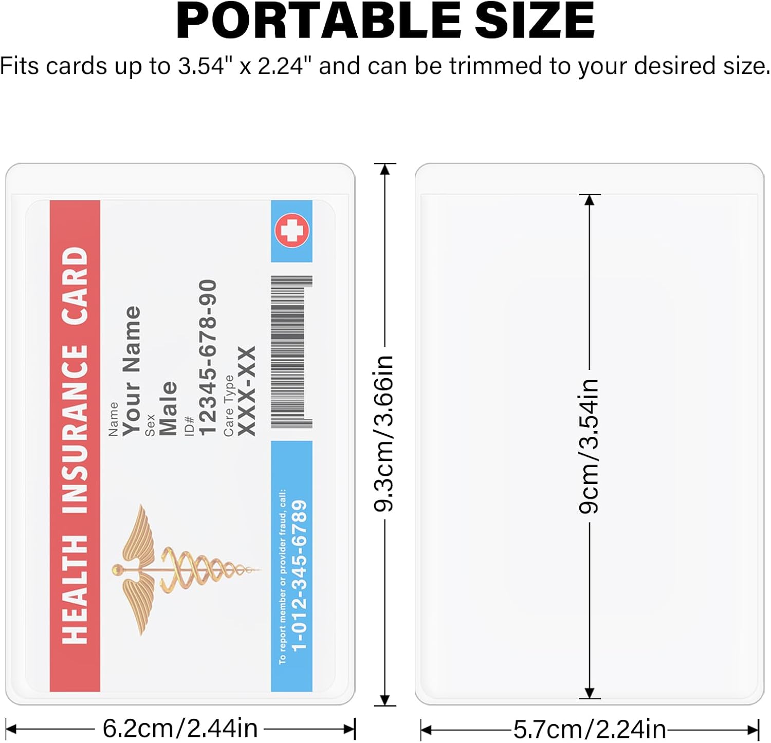 ZHOMA 10 Pack New Medicare Card Holder Protector Sleeves, Soft Clear PVC Wallet Insert for Credit and Business Card, 2.44 x 3.66 Inch Thick Transparent Waterproof for License ID Social Security Card - Image 2