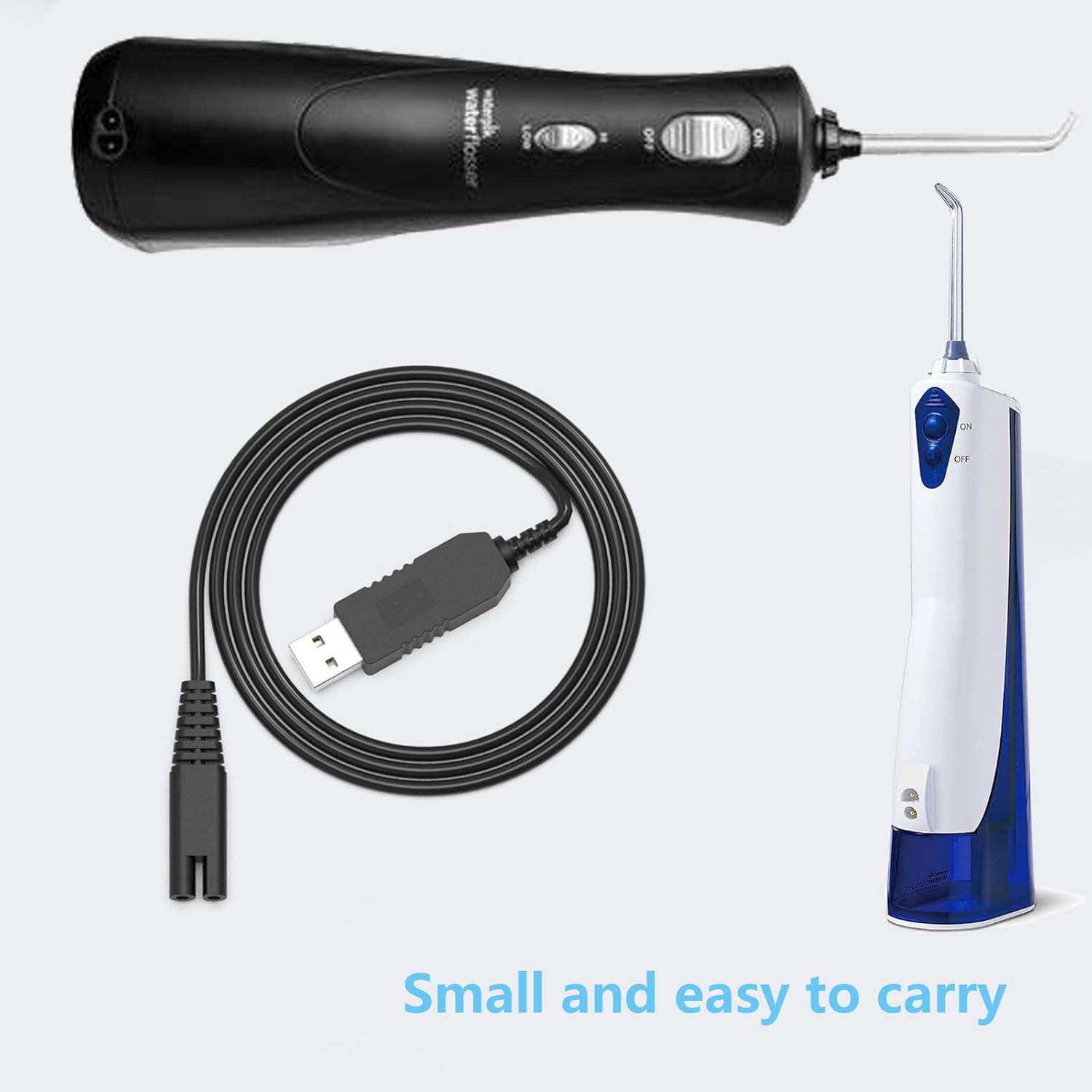 Cordless Water Flosser Charger Cable Replacement for Waterpik Water Flosser WP360 WP360W WP360C WP400 WP440 WP440C WP462 WP462W WP450 WP468 WF13 WP100 Series 3V USB Portable Charging Cable 5FT Black 1 - Image 7