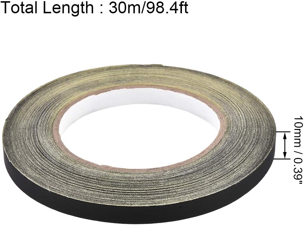 uxcell 10mm Acetate Cloth Tape for Laptop Electric Auto Guitar Repair High Temperature Adhesive Tape Black 30m/98.4Ft - Image 2