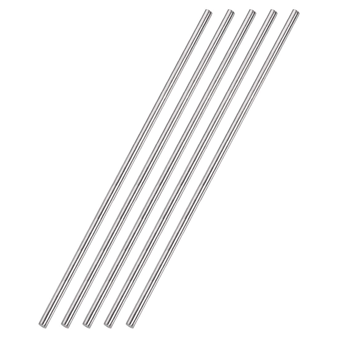 uxcell 4mm x 300mm 304 Stainless Steel Solid Round Rod for DIY Craft - 5pcs