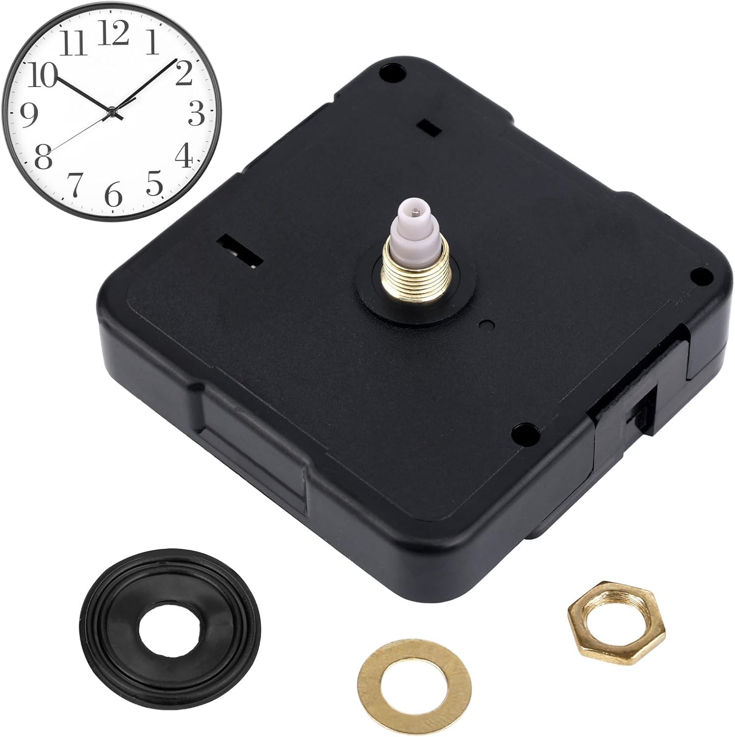 Quartz Clock Mechanism Replacement, 17/32 Inch Shaft Length Quartz Wall Clock Silent Movement Replacement Motor Battery Operated DIY Repair Parts, No Battery - Image 3
