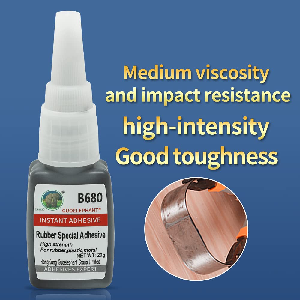Guoelephant Rubber Glue B680,Rubber Adhesive,for bonding Between Rubber and Rubber,Rubber and Other Material.Instant Super Glue for Rubber,tire,DIY Craft,Rubber Edge,Rubber Tube,etc. - Image 2