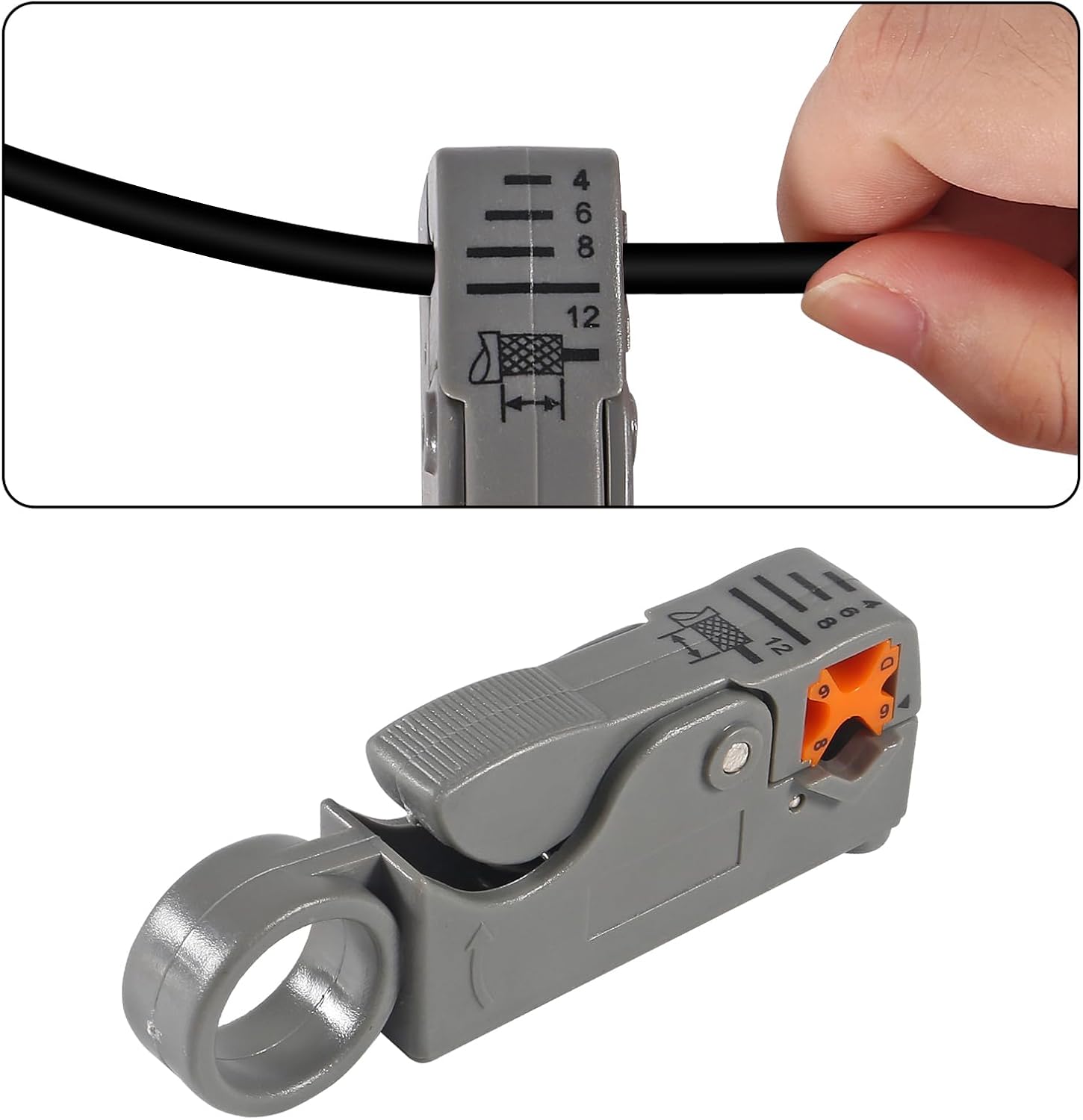 RG6 RG59 Coax Cable Compression Crimper Tool Kit,with 10 pcs Coaxial Compression Fitting Connector,Compression Tool, Coax Cables Stripper for Cable TV Video Audio - Image 5