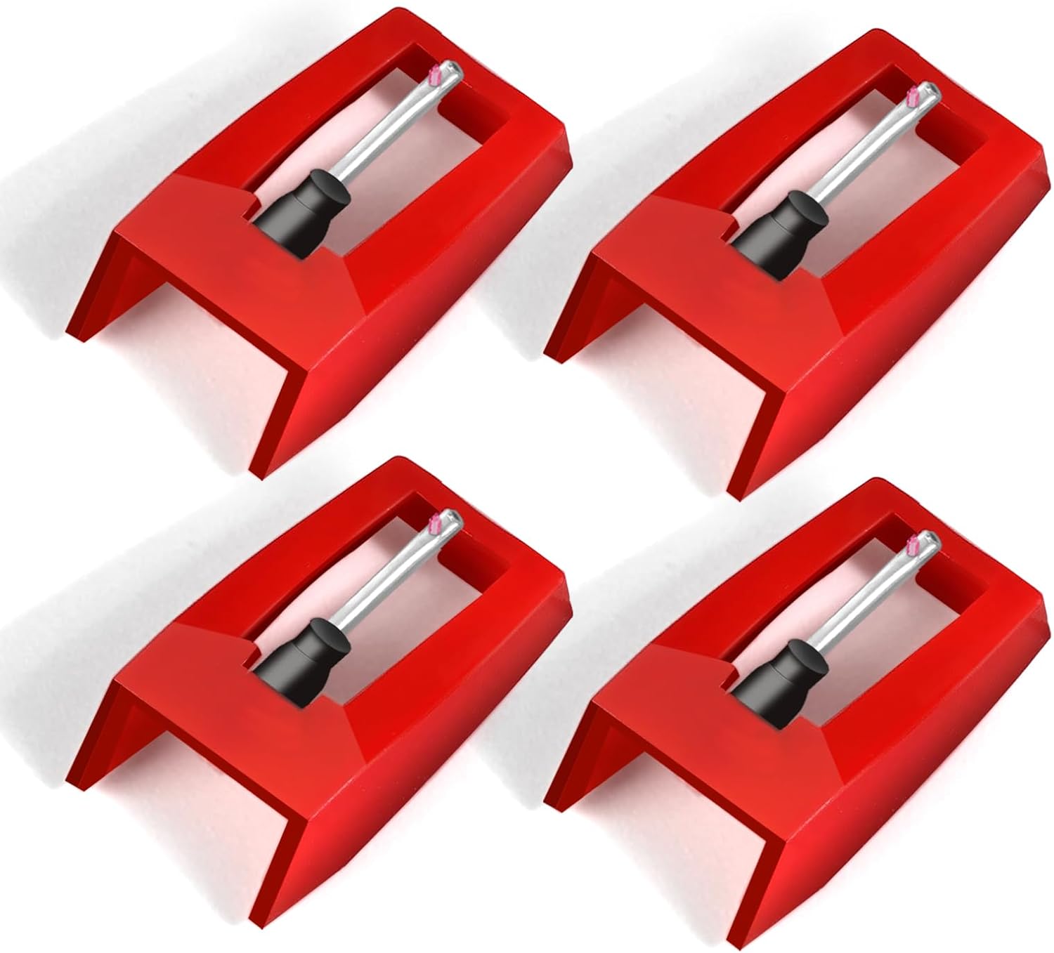 4Pcs Record Player Needle for Crosley, Victrola, ION, LP, Premium Turntable Stylus Replacement, 3rd Generation Phonograph Cartridge for Vinyl Records Accessories, Excellent Sound Quality