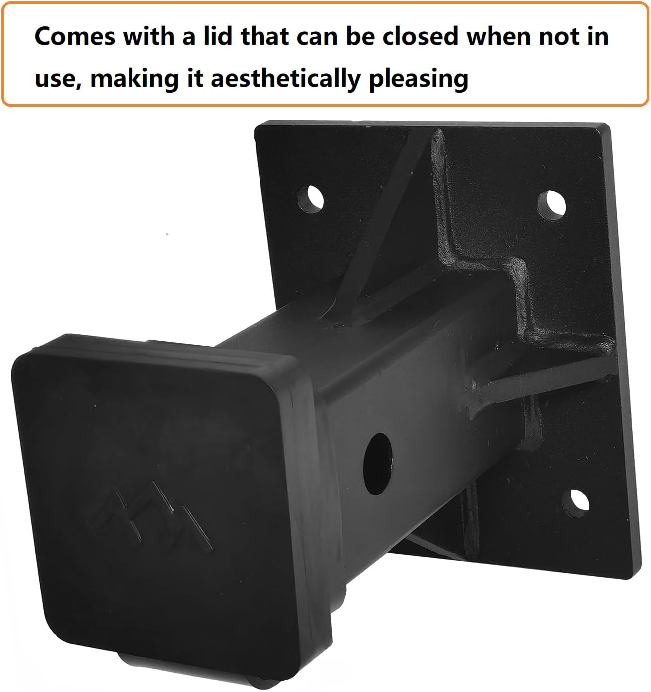 Hitch Wall Mount, Bolt-On Receiver Tube Adapter, 2 Inch Opening Hitch Receiver Plate Tube, Bumper Trailer Hitch Receiver, Universal Towever Hitch Extender (Include Cover and Pin&Clip) - Image 4