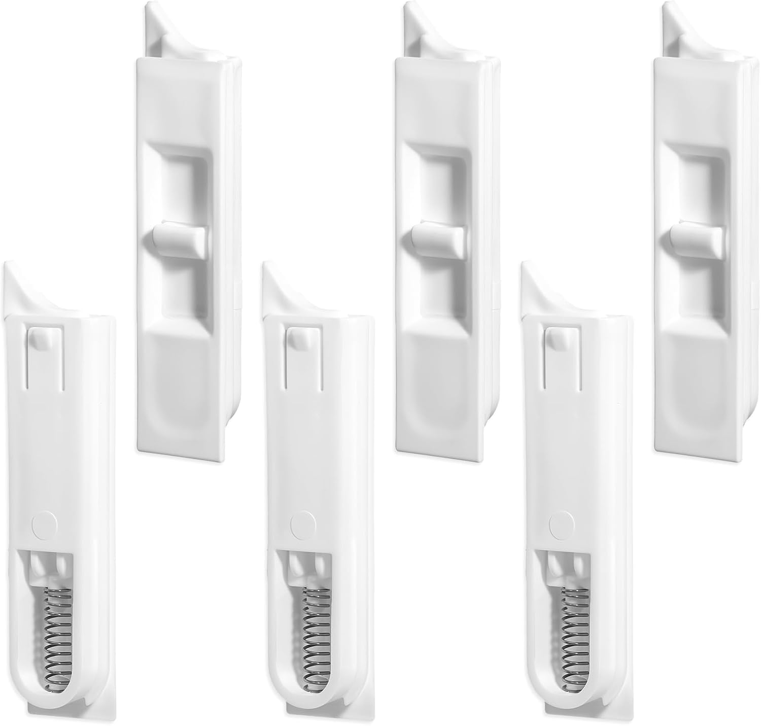 6 Pcs Window Tilt Latch Pairs, White Spring Loaded Latch Replacement Sliding Locks Plastic Construction Snap-in Latches Pairs Window Parts and Hardware for Home Windows Accessories