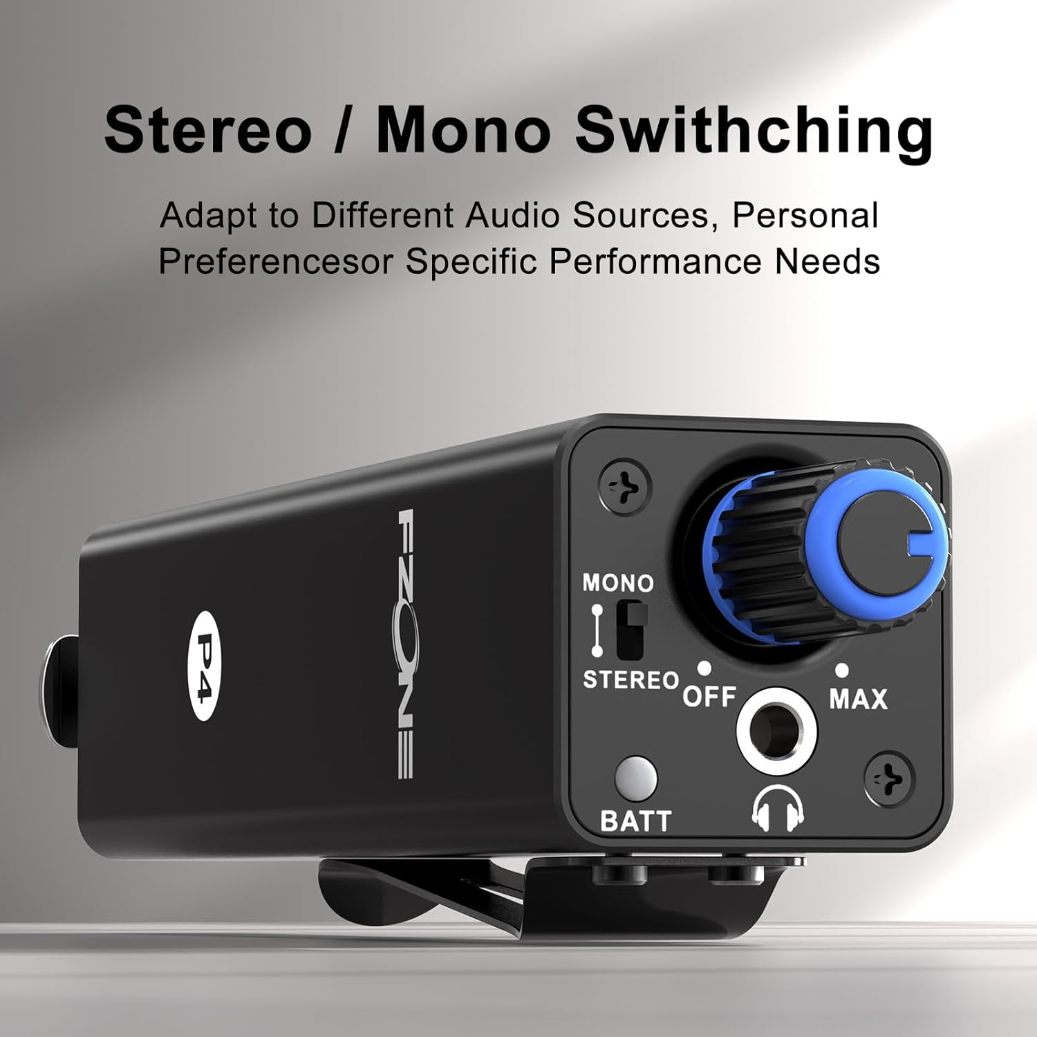 FZONE Upgraded in-Ear Monitor Amplifier Portable IEM with Super Great Sound Quality, Stereo/Mono Switch, Enhanced Durable Belt Clip - Image 3