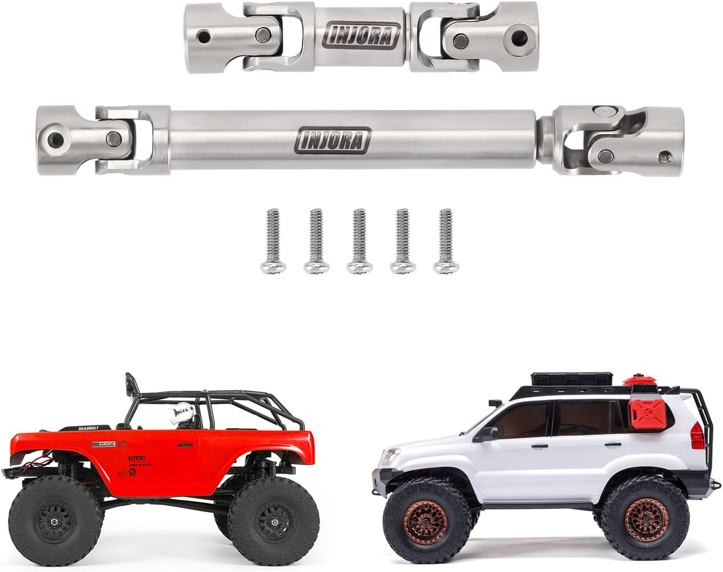 INJORA 19g Stainless Steel Center Drive Shaft D-Shaped Hole for Axial SCX24 Deadbolt GX470 Upgrade 1/24 RC Crawler - Image 7