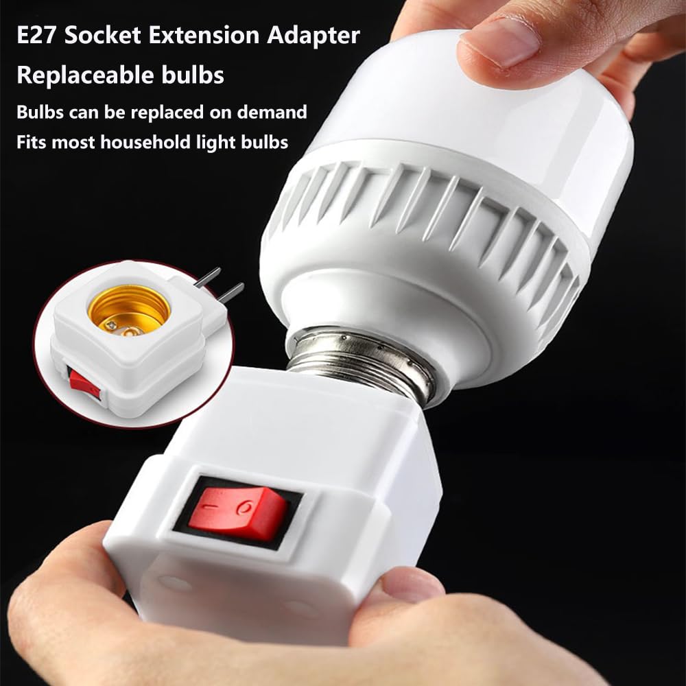 E26/E27 Socket Extension Adapter with Switch,Plug-in Light Socket,Convert Outlet to Light Bulb Socket (4 Pack) - Image 3