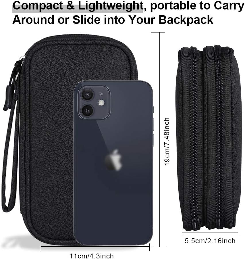 DDgro Electronics Travel Organizer, Tech Accessories Pouch Bag for Cables/Charger & Cords (Small, Black) - Image 3