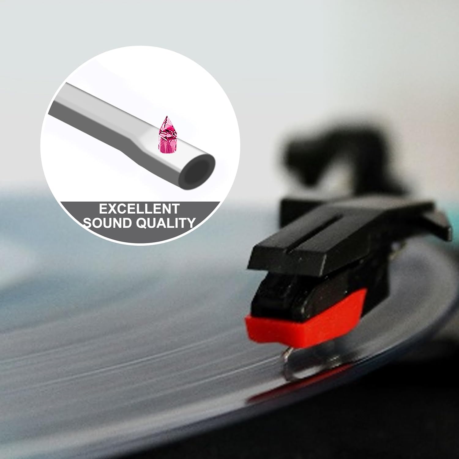 4Pcs Record Player Needle for Crosley, Victrola, ION, LP, Premium Turntable Stylus Replacement, 3rd Generation Phonograph Cartridge for Vinyl Records Accessories, Excellent Sound Quality - Image 6
