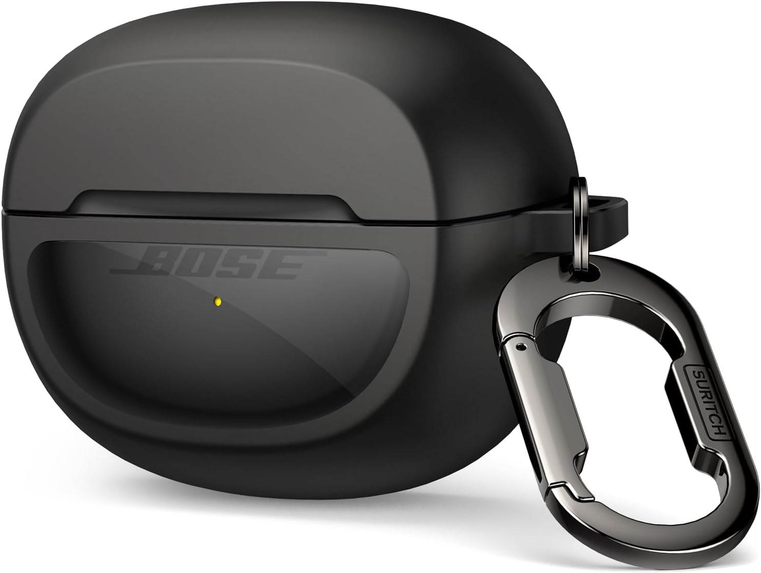 SURITCH Case Cover for Bose Ultra Open Earbuds(2024), Shockproof Protective Cover for Bose Ultra Open Wireless Ear Earbuds Charging Case Accessories with Carabiner, Black