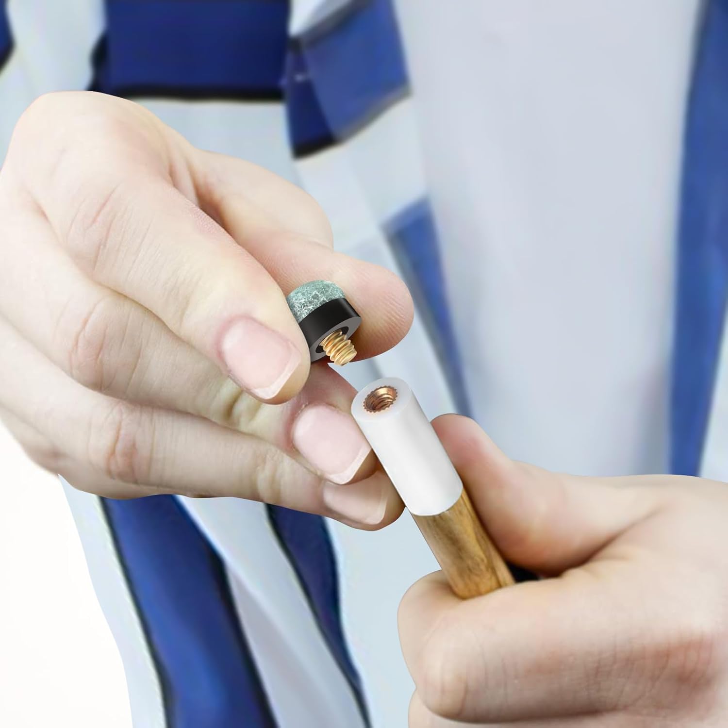 Sinsilvie 12 PCS Pool Stick Tips Replacement Kit,10mm/12mm/13mm,Hard&Soft Screw on Pool Cue Stick Tips,Pool Cue Tips with Shaper - Image 4