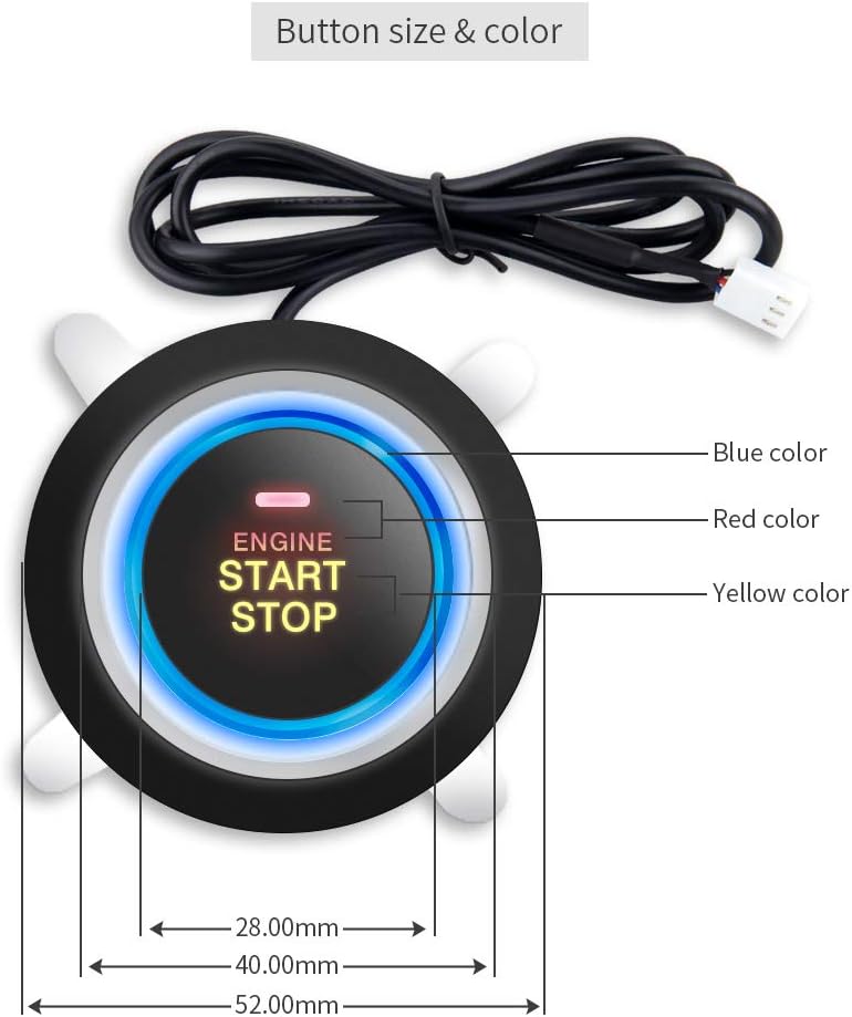 EASYGUARD EC004 Smart RFID Push Engine Start Button kit & Keyless Go System Upgrade Key Start to Push Start Cars Fits for Most DC12V Cars - Image 2